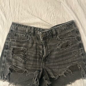 American Eagle Gray Distressed Jean Shorts